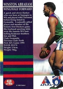 1995 Select AFL #419 Winston Abraham Back